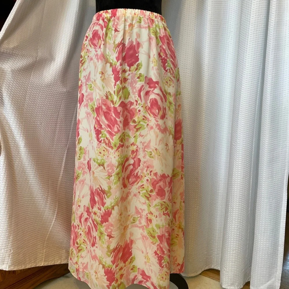 Laura Scott Pastel Prints Long Skirt Size Small - Picture 1 of 3